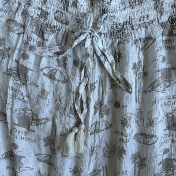 Aerie | Cream and Tan Palm Print Sleeveless Jumpsuit | Size Small - Picture 5 of 15